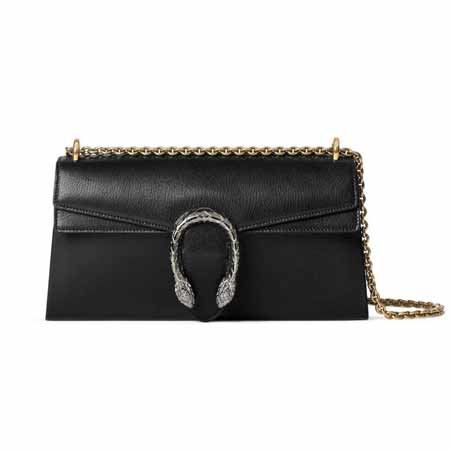 Gucci 黑銀蛇頭酒神包874735：冷