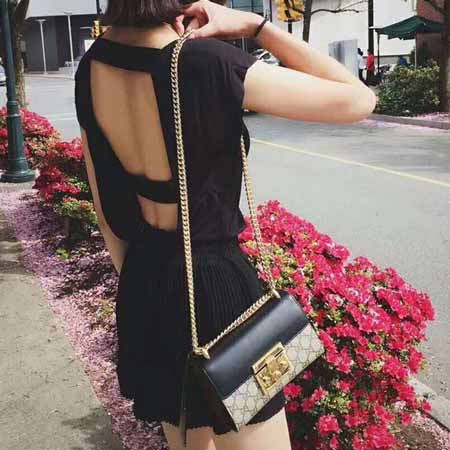 古奇gucci Padlock系列小號GG鏈條翻蓋包 409487