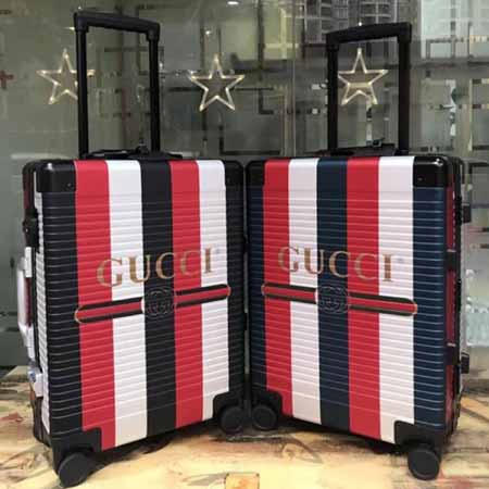 Gucci男士箱包 小巧四輪便攜拉桿箱 全鋁鎂合金登機箱