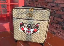 古奇專柜限量版卡通行李箱 拉桿箱 個性雙G經典手拉