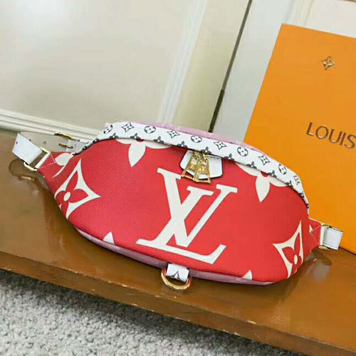 路易威登時(shí)髦休閑青春化經(jīng)典老花BUMBAG腰包M43644拼色