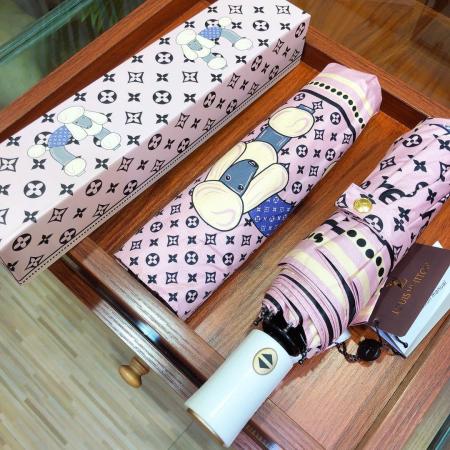 路易威登LV貴賓犬卡通風(fēng)格自動(dòng)三折睛雨傘
