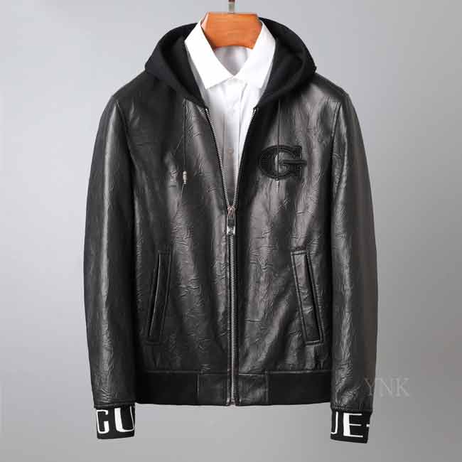 Givenchy/紀梵希原單男士綿羊皮連帽皮衣外套