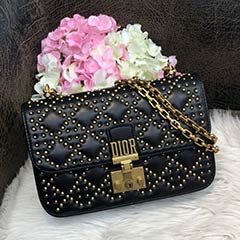 Dior經典菱格復古系列小羊皮鏈條包