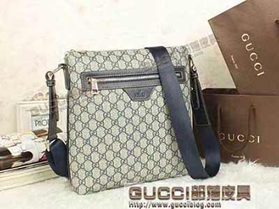歐美gucci男包 大品牌斜挎包 精品休閑單肩電腦包 322080藍色 322279