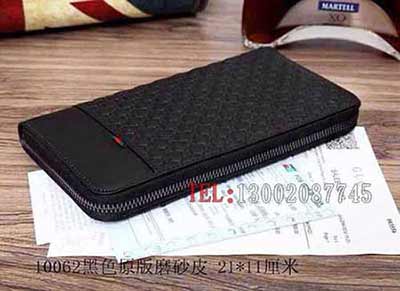 古琦男士牛皮錢包 真皮錢夾 全皮高等中長款拉鏈錢包 10062黑