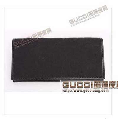 gucci錢包118377 黑色皮配杏色G花布折疊長(zhǎng)款皮夾