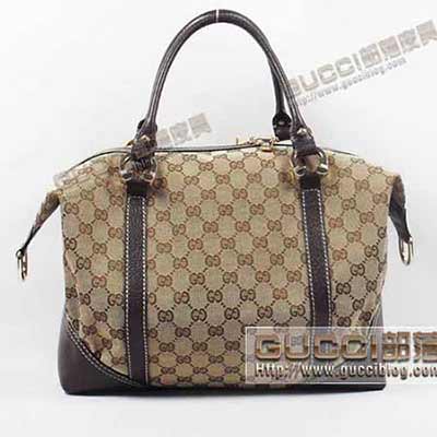 女包189892棕 時(shí)尚帆布配真皮手提包