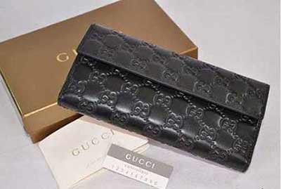 古奇女士中長款牛皮錢夾203550黑