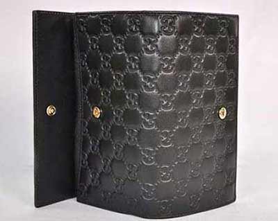 古奇女士中長款牛皮錢夾203550黑