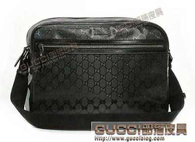 gucci男包 時尚斜挎包包 黑色光皮211107黑