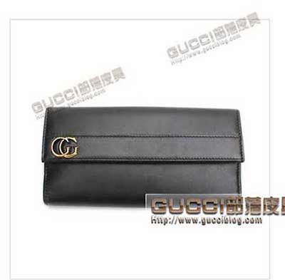 古奇長(zhǎng)款錢(qián)夾245758 AL70T 1000 雙G圖案真皮錢(qián)包