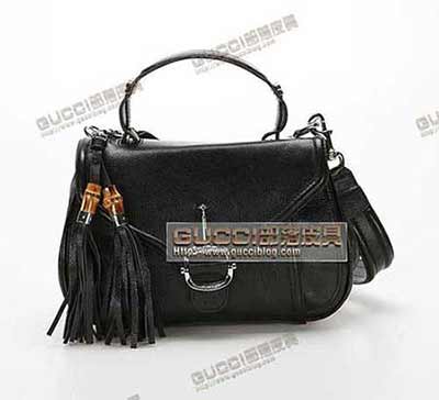 古琦時尚手提包女包246595 古琦奢華黑色全牛皮單肩包