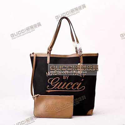 古奇帆布包247220黑 時(shí)尚休閑女士購(gòu)物袋 單肩手提包