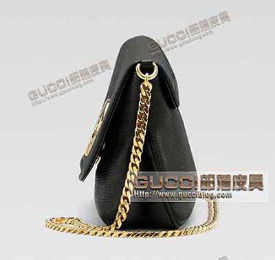 251820黑 牛皮鏈條晚宴包 gucci女士手包