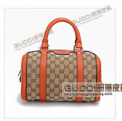 古奇橙色 vintage web 波士頓包269876 小號(hào)圓筒包