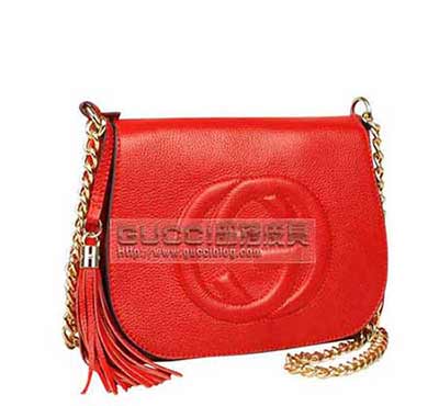 歐美gucci大品牌外貿新款國際品牌時尚真皮牛皮小包單肩斜跨女包 323191大紅全皮