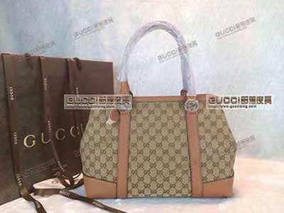 古奇夏季女包 時尚帆布包 gucci手提包女士單肩包 353122棕