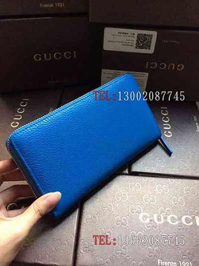 拉鏈全皮頭層牛皮錢包 長款手拿包 38501藍