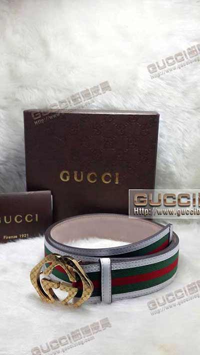 古奇織帶配牛皮褲腰帶 三色男士皮帶G438