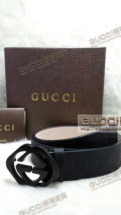 古琦平滑扣真皮腰帶真品代買男士皮帶 G489