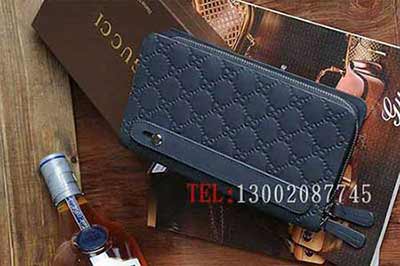 新款時尚錢包 全皮牛皮拉鏈長款錢夾 古奇真皮錢包 G944801藍