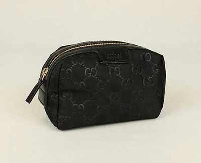 新款GG圖案中號化妝包尼龍布料手拿包拉鏈小手包酷奇256636