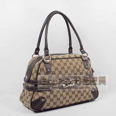 酷奇時尚女包包 精美古奇女士手提包單肩包159398咖啡色帆布包