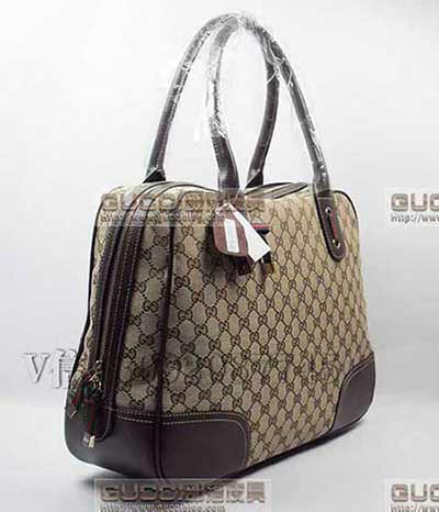 古奇蝴蝶結女包酷奇經典時尚女士手提包單肩包162881杏啡色帆布包