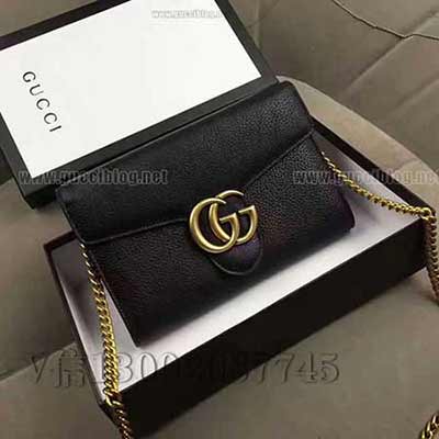 gucci原單 GG Marmont 鏈條包 咖啡色細節 真品五金皮料
