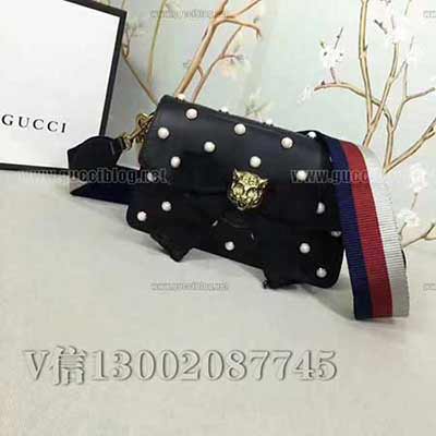 gucciBrodway 綢緞絲帶蝴蝶結虎頭元素鏈條包
