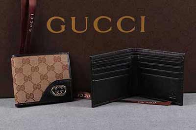 gucci 181674 時(shí)尚男士短款錢(qián)包 帆布對(duì)折休閑男錢(qián)包
