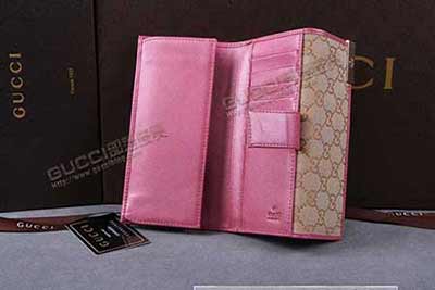 女款真皮錢包 歐美款牛皮長款錢夾 帆布五金扣 三折多功能錢包 257012淺杏布紫紅皮