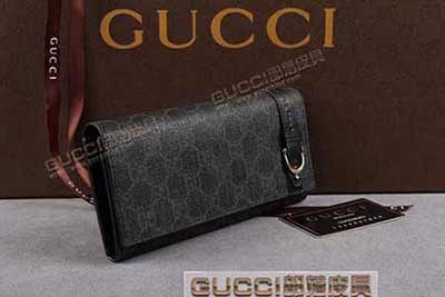 gucci 309756 黑PVC黑皮 古奇pvc錢(qián)包