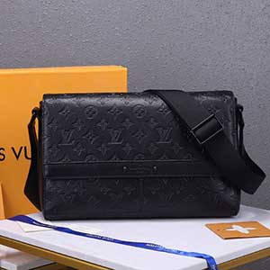 LV時尚斜挎單肩包 路易威登黑色男士經典印花拉鏈包M44729