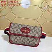 gucci古奇GUCCI新款 腰包 胸包兩用 專柜品質(zhì) 高等原單貨 實(shí)物實(shí)拍！型號(hào): 493930尺寸：寬24*高17*側(cè)寬3.5顏色：pvc/紅色
