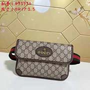 gucci古奇GUCCI新款 腰包 胸包兩用 專柜品質(zhì) 高等原單貨 實物實拍！型號: 493930尺寸：寬24*高17*側(cè)寬3.5顏色：pvc/啡棕色