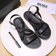  boss 標準碼：男碼38/46 等級：代買級 材料：牛皮 原版輕便橡膠大底 款式類別：涼鞋 夏季畢備 顏色：黑色