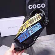 魔性百變潮男涼鞋 OFF舒適涼鞋 市場高版本 親們聽我好好介紹一番 此款采用進口魔術貼不起球易粘牢固 彩帶任意穿搭 一款涼鞋十多種穿法 以魔術貼原理為基礎 橫堅斜任意搭配 后根可取下當拖鞋 以黑/黃