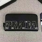 PRADA男士單拉鏈錢包 專柜新款式 官網同步 2ML317 黑色 意大利高等原單十字紋牛皮質感極好 特別的大字嘜設計凸顯個性