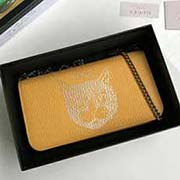 原單出品 貓頭印花新款mini包 能輕松容納plus手機 口紅 小卡包 521552黃色 18.5cmx10cmx4.5cmx