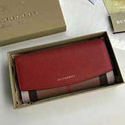 Burberry 柏寶利 原單出品 大面采用進口手掌紋牛皮 內格細膩柔軟的進口小牛皮 原版格子面料 3957紅色 19cmx10cmx3cm