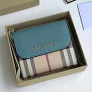  Burberr利柏寶利 原單出品 大面采用進口粒面牛皮配色 內(nèi)格細膩柔軟的進口小牛皮 原版格子面料 40556111藍色 11cmx9cmx2.5cm