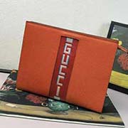 475316 古奇新款熱賣手包 配以GG新款織帶和私訂意大利進口豬紋皮精心搭配制作內部空間充裕 古銀金屬 28x20x6.5cm 豬紋皮橙色