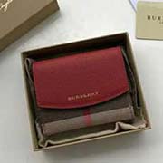  Burberr利柏寶利 原單出品 大面采用進口手掌紋牛皮配色 內格細膩柔軟的進口小牛皮 原版格子面料 40482601紅色 11x9x2.5cm