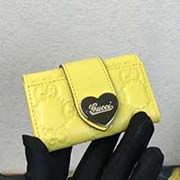 203551 Gucci鑰匙包 高等進(jìn)口牛皮 原版五金 9.5x6x2.5cm 壓G檸檬綠