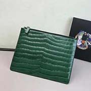  2NG003大號 PRADA手拿包 官網同步 代工號224內碼 意大利高等壓鱷魚紋牛皮質感極好走線 長26.5高19.5cm 鱷魚紋墨綠色