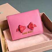 MIUMIU 口袋小錢包 pocket wallet 專柜新款小錢夾超美蝴蝶結 里外精良拼色搭配 5MV204 里外都是進口高等哈雷小牛皮 內壓197A 百元鈔銀行卡硬幣零錢通通可以收入其中 8 11