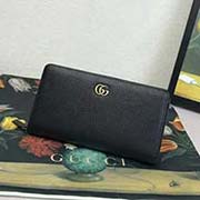 456117 古奇熱賣拉鏈款 高等意大利摔紋牛皮 原單代工廠出品 專柜同步 19x11x2.5cm 摔紋皮黑色