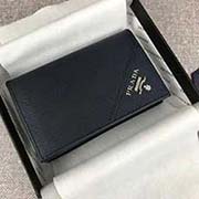 PRADA爆款男士卡包 專柜新款式 官網同步 2MC122 深藍邊角散字嘜 意大利高等原單十字紋牛皮質感極好 長11cm高6.5cm